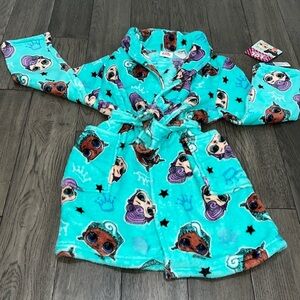 NWT L.O.L. surprise doll fleece like plush girls robe